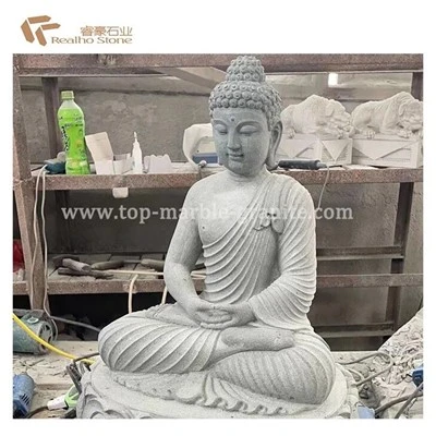 Kéz - faragott Buddha -szobor természetes kőből