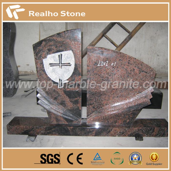 Absolute Black Granite Upright Memorial Cross Headstone