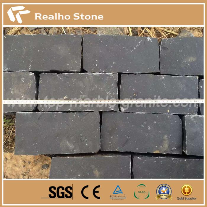 G685 Zhangpu Black Basalt Stone Block Paving Setts For Plaza Paving