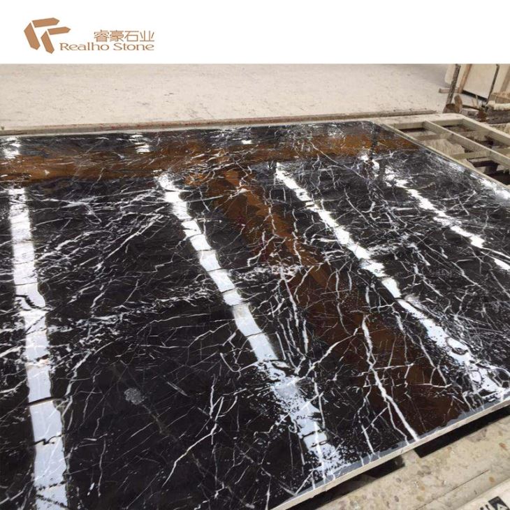 Black marble with white flakes 4