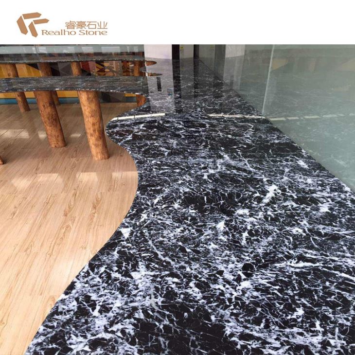Black marble countertop