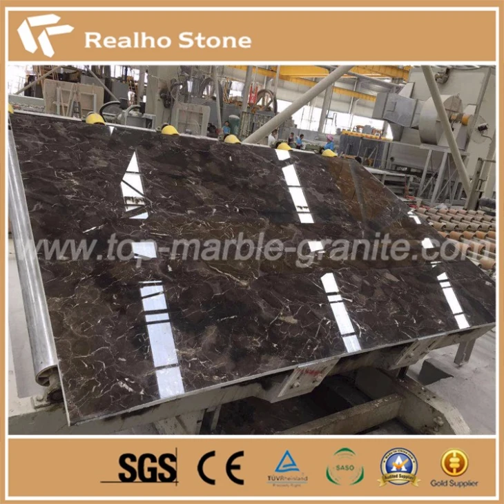 Brown Color Slab China Emperador Marble For Wall / Floor / Top Dinning Table