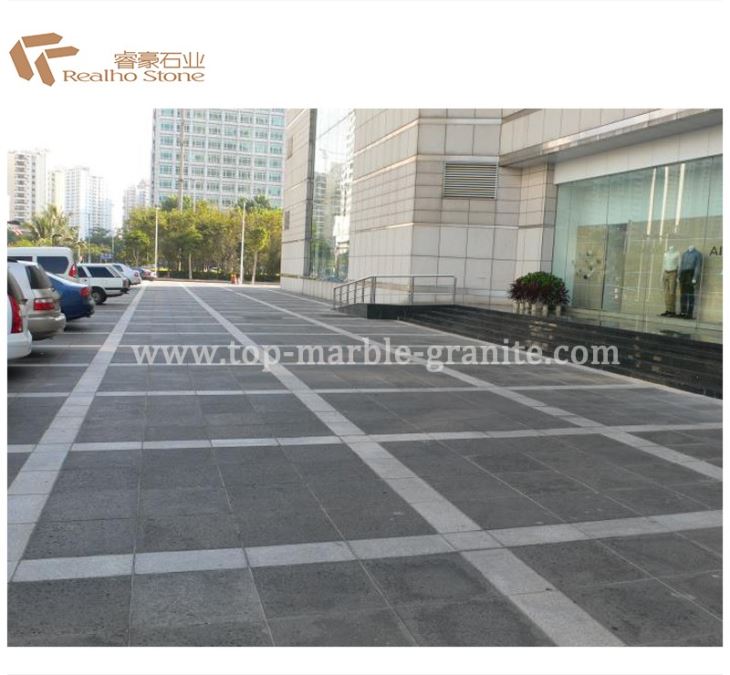 Saw Cut Hainan Black Basalt Stone Tiles