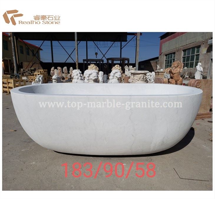 white marble bathtub